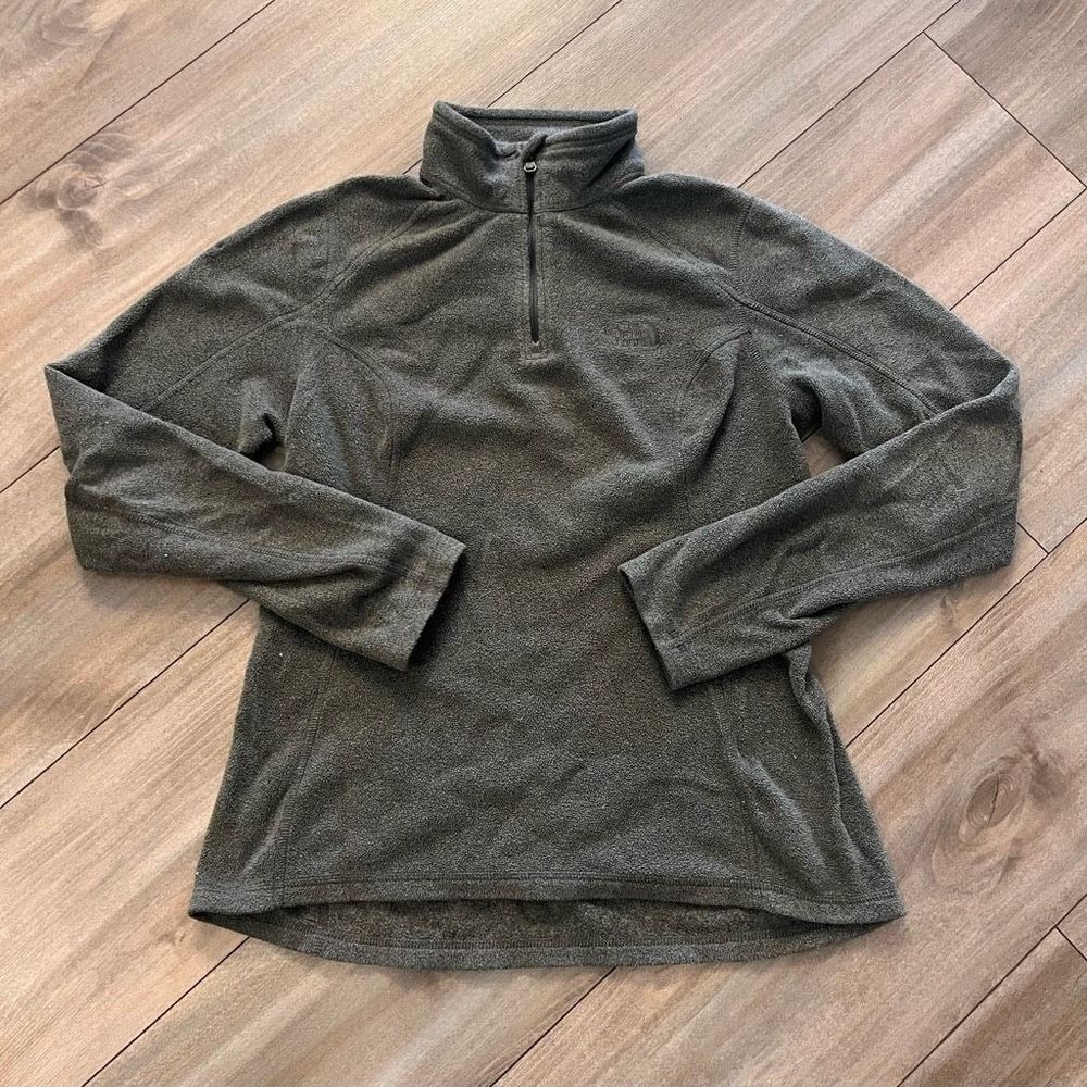 North Face‎ Grey Fleece Quarterzip Jacket Women Small